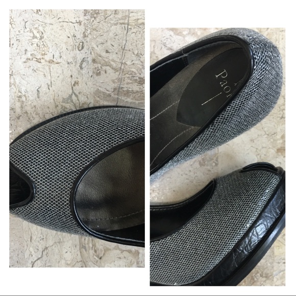 Silver /Black Metallic High Wedge Platform Pump - Picture 7 of 12